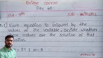 Bridge course day 40 class 9 maths complete exercise solution for English medium setu abhyaskram