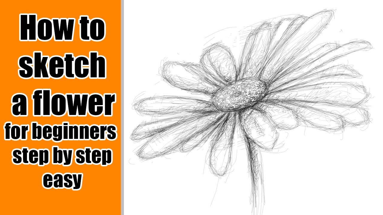 How to sketch a flower for beginners step by step easy YouTube