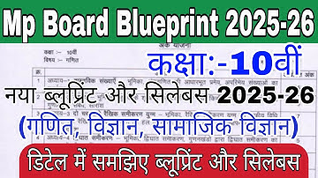 Mp Board Class 10th Blueprint 2025-26 | Class 10th blueprint 2025-26 | Class 10th syllabus Mp Board