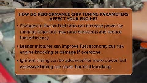 How Do Performance Chip Tuning Parameters Affect Your Engine? - Car Performance Pros