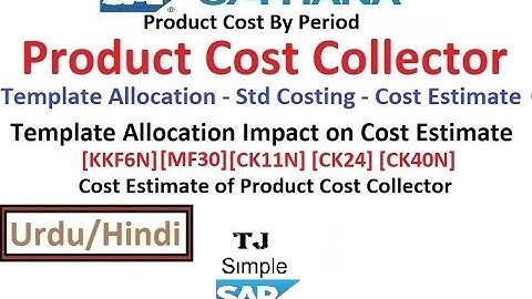 SAP-CO-PCC-12 - Template Allocation Impact On Standard Cost Of Material & PCC [KKF6N] - Urdu/Hindi