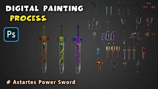 Digital painting-the Astartes power sword Concept Art-Time lapse