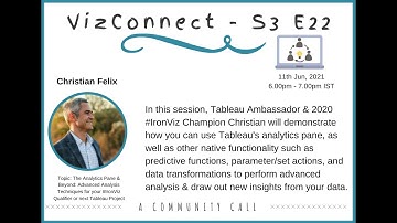 VizConnect THE ANALYTICS PANE & BEYOND IN TABLEAU