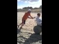 Ira pushing mom on beach