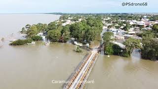 Enchente na praia de arambaré e Caramuru