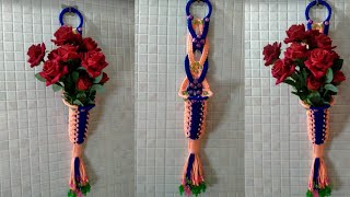 Macrame Flower wall hanging | Easy and simple macrame flower holder Tutorial