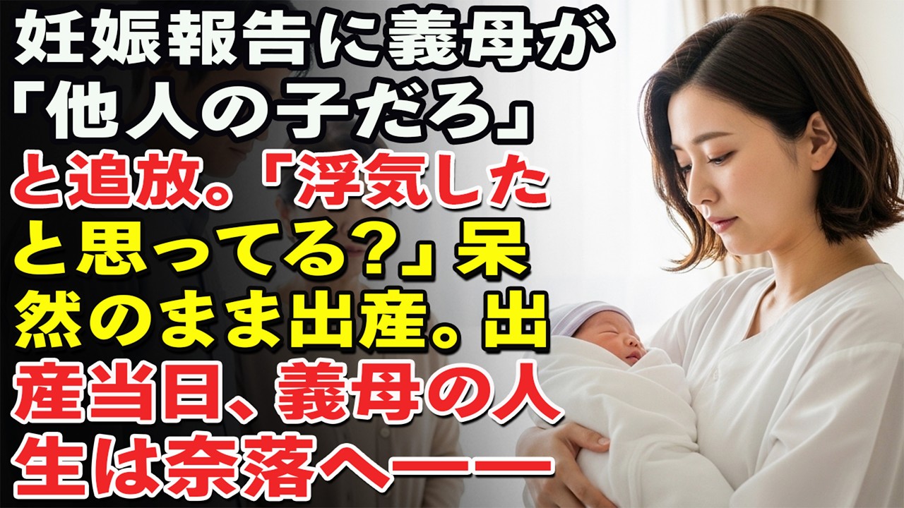 妊娠報告に義母が「他人の子だろ！」と追放。「浮気したと思ってる？」呆然のまま出産。出産当日、義母の人生は奈落へ――