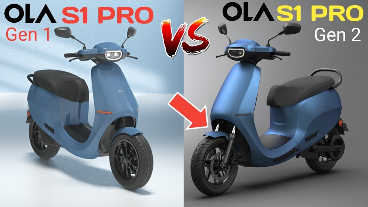 OLA S1 Pro Gen 1 VS Gen 2 Electric Scooter 195 Km ch Range 120 KMPH ola-s1-pro-gen-1-vs-gen-2-electric-scooter-195-km-ch-range-120-kmph