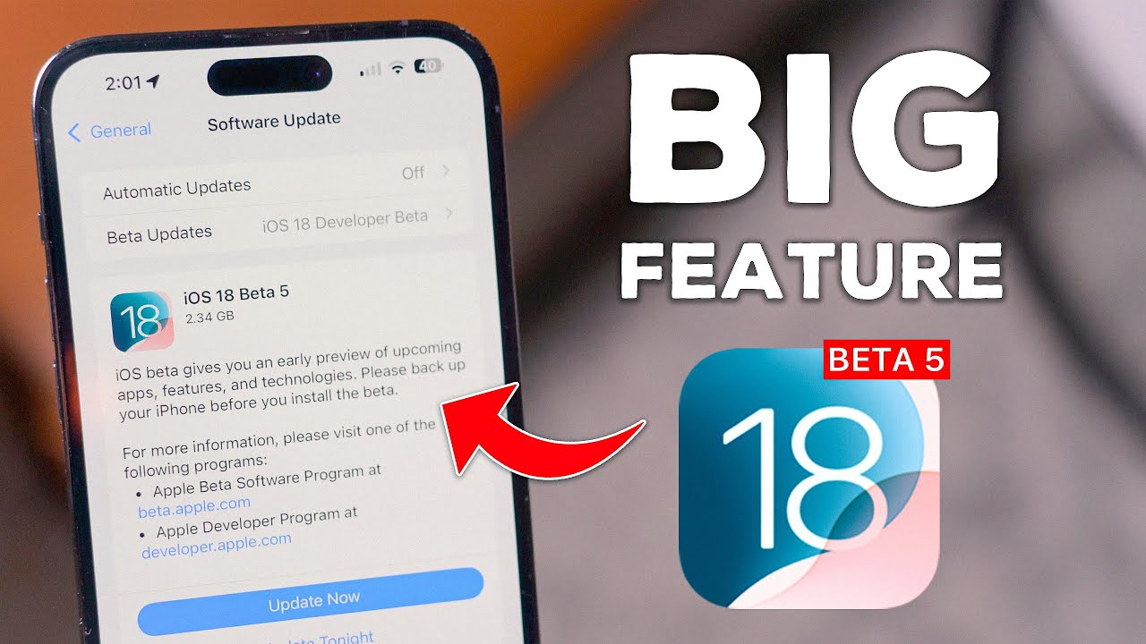 iOS 18 Beta 5 - Big NEW Feature (Unexpected Changes) - YouTube