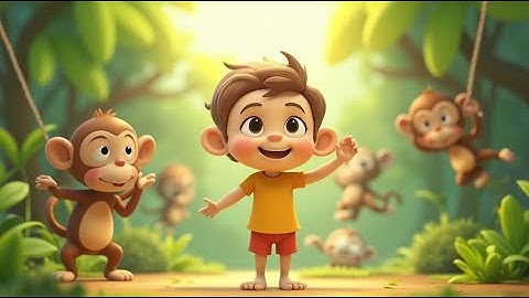 7 Dancing Monkeys on the Tree! | Fun Monkey Counting Song for Kids | Jungle Rhyme Adventure