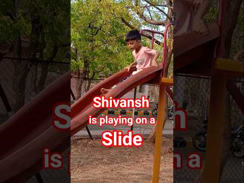 Shivansh is playing on a slide👦🏻🙂 #trend #shorts #trending #trendingshorts #monkeysspinningmonkeys