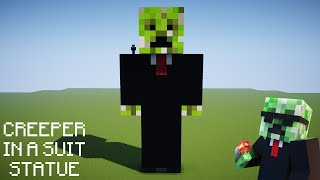 Minecraft - How To Build A Creeper In A Suit Statue! | 1,000 Sub Special Statue of Me!