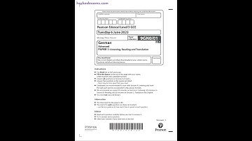 PEARSON EDEXCEL A LEVEL GERMAN PAPER 1 2023 (9GN0/01: Listening, Reading And Translation)