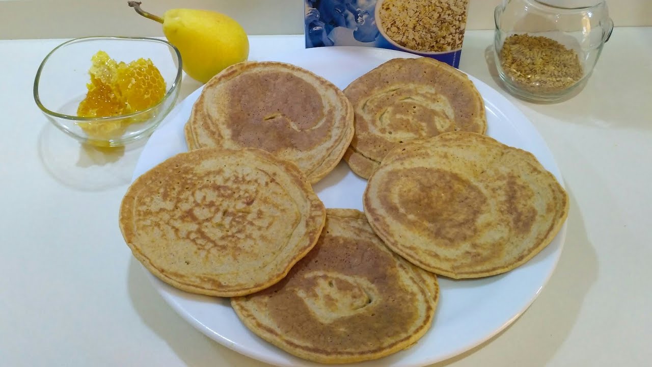Tortitas de Avena y Pera. SIN AZÚCAR. Pancakes de Avena y Pera. YouTube