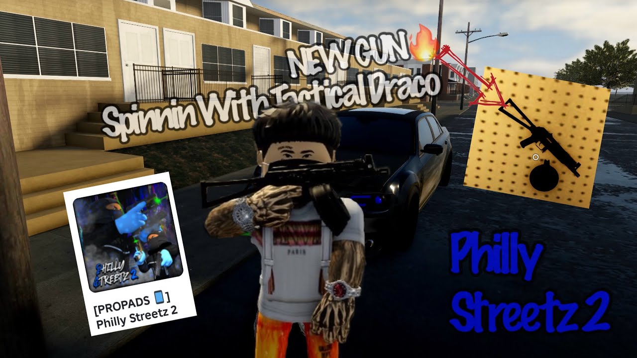 SLIDING WITH THE NEW TACTICAL DRACO ON Philly Streetz 2 (ROBLOX) #robloxhoodgames #roblox