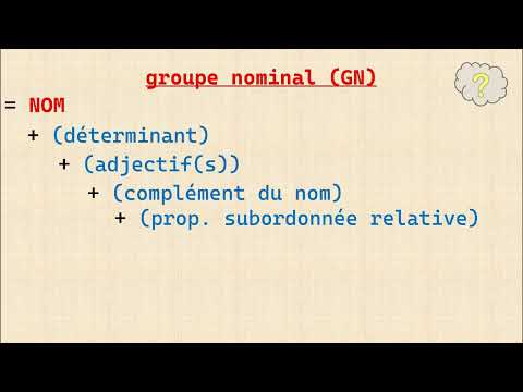 Qu'est ce qu'un groupe nominal