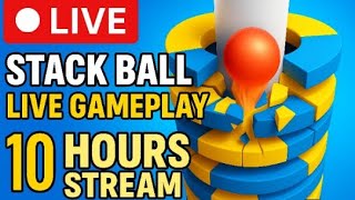 🔴 LIVE | Stack Ball Game | 10 Hours Nonstop Gameplay | Relaxing + Fun | TurboGamingMax 🎮