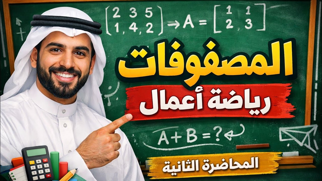 المصفوفات في شوال في اقل من 10 دقائق / المحاضره الثانيه رياضة اعمال 