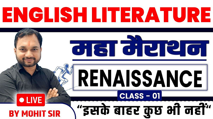 RENAISSANCE | MARATHON CLASS | ENGLISH LITERATURE | RPSC 2nd GRADE | ENGLISH KRANTI | MOHIT SIR thumbnail