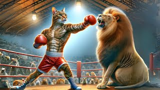 Cute Cat VS Mighty Lion 🐱🦁 - Epic Animation Clash! #adorablecats #cutecatshorts #catanimation #lion