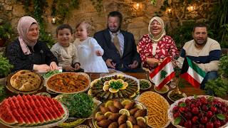 زارونا ضيوف من الكويت 🇰🇼تجهيز ورق عنب بالزيت كبة مقلية باللحم البلدي ومشاوي على أنواعها❤️🔥