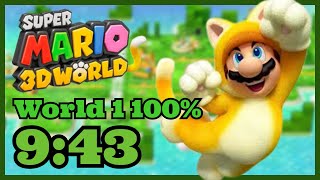 Super Mario 3D World (Switch 2) World 1 100% RTA Speedrun in 9:43 (WR)