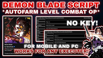 👹Demon Blade Script Pastebin **NO KEY** AutoFarm Level | AutoFarm Bosses | and More Cool Features⚔️