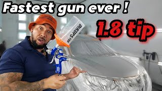 Better than the Luma 1.5 clear coat gun! Toooo fast. Important settings to prevent runs and solvent