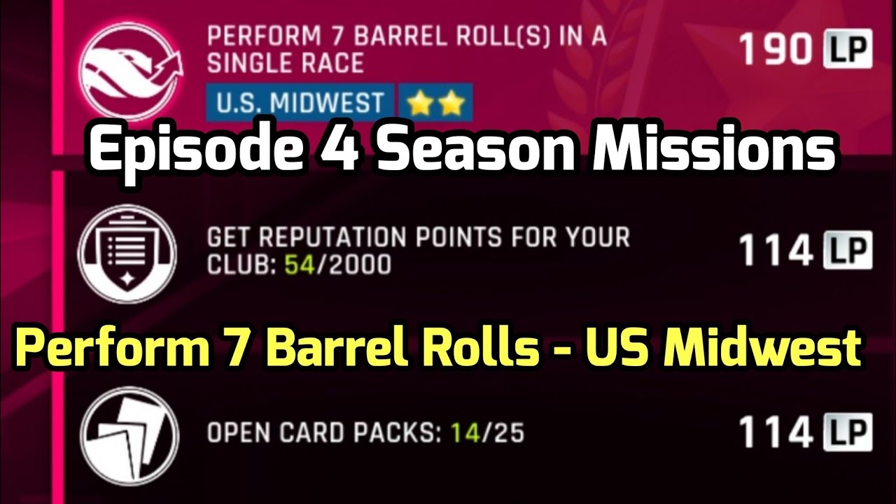 Asphalt 9 - Perform 7 Barrel Rolls In a Single Race - US Midwest - 2* Car