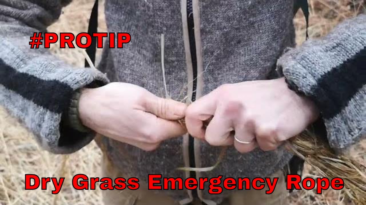 Primitive Roping Dry grass primitive rope #protips #blackravensolutions - YouTube