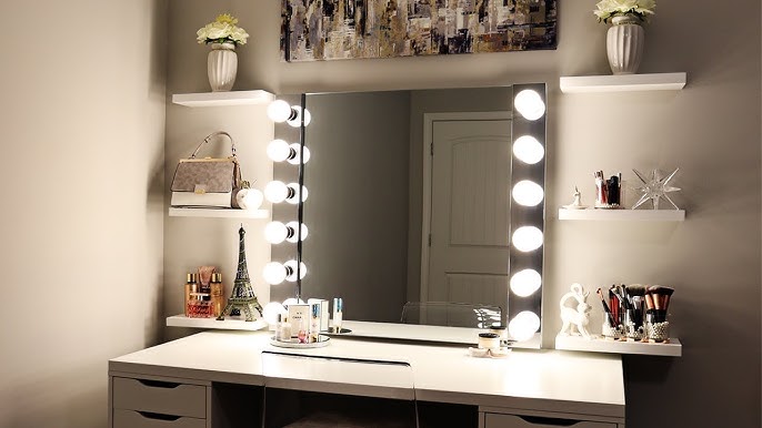 Embellir Bluetooth Makeup Mirror with Light Hollywood LED Vanity Dimmable  58X46