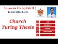 Church Turing Thesis & Automata Theory 📚