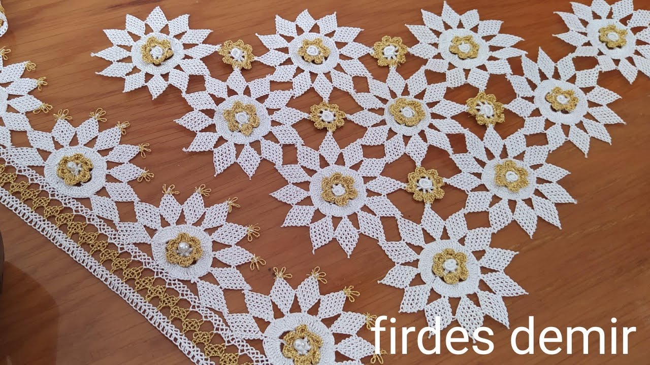 810- nişan bohçası takımı için çok  gösterişli bir iğne oyası modeli