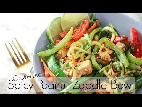 Grain Free Spicy Peanut Zoodle Bowl