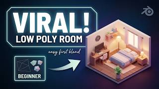 BLENDER FOR BEGINNERS.I Made This Viral Low PolyRoom in BLENDER in 1 minutes.(Step-by-Step Tutorial)