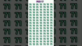 Can You Find the Hidden 17? Only 1% Can Spot It! | Eye Test Challenge #Shorts