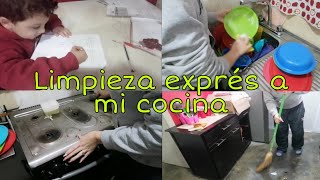 LIMPIEZA 🧹EXTREMA a mi cocina de infonavit motivate a limpiar + primer día de clases en linea✏️