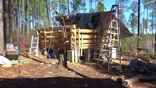 Hand Hewn log cabin building