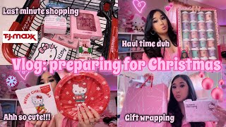 VLOG: ♡ preparing for Christmas, going last minute shopping, wrapping gifts, & pink girly haul