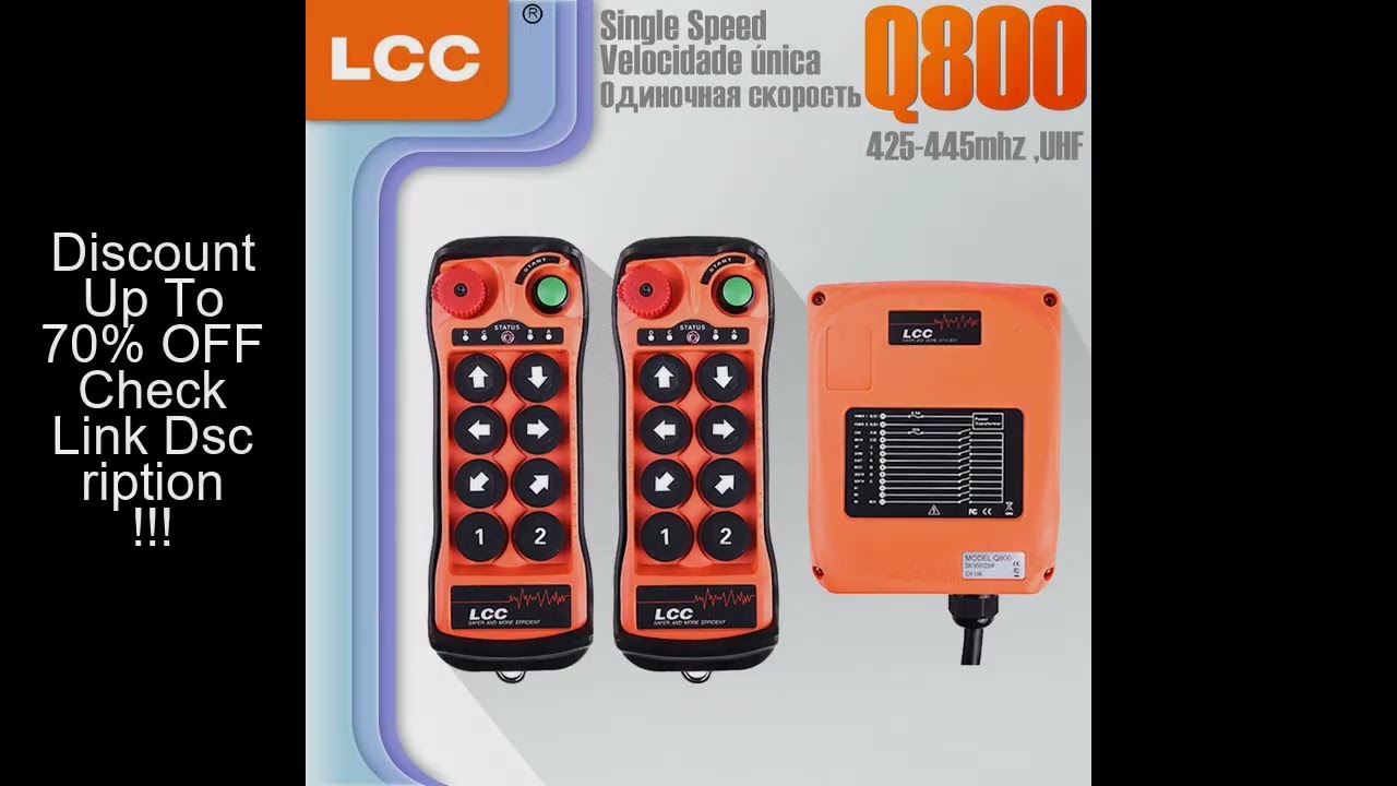 LCC Q800 Industria Remote Control Single Speed 8 Buttons Crane Lifting Truck Start Switch 1T1R Wirel