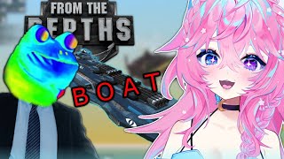 ━☆NEKO REACTS━☆ THE BIGGEST BOAT GOT OBLITERATED 💥🚢 | Mart VS The MEGALODON in From The Depths ! !