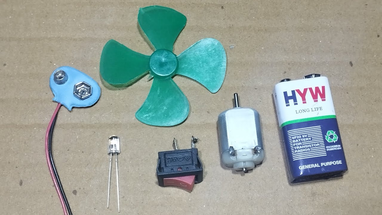 How to Connect Motor, Switch, Led & 9v battery | Beginner Tutorial | School Project |