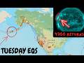 Aleutian Trench Earthquakes continue. Former Sunspot 4366 is Returning Quite active. Tuesday update.