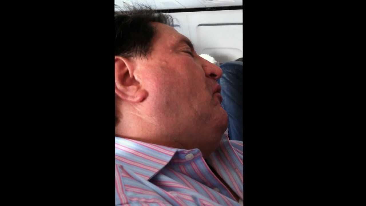 Guy Snoring on Plane YouTube