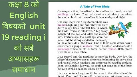class 8 english subject unit 19 A tale of two birds all exercises solved #english #englishgrammar