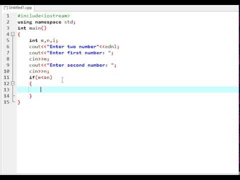 How to print numbers between two numbers in c++ using for loop - YouTube