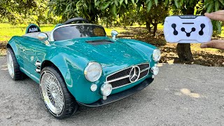 RC Mercedes-Vintage Car Unboxing &amp; Testing | Remote Control Ride on Mercedes-Benz Car | Jmv toys🔥🔥