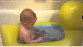 Splish Splash Noah taking a bath