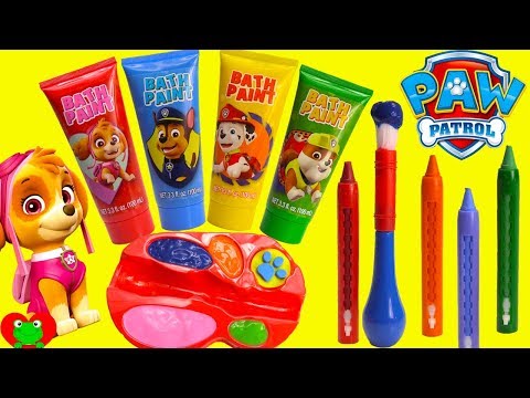 Painting Paw Patrol Chase, Marshall, Skye in Colorful Paints