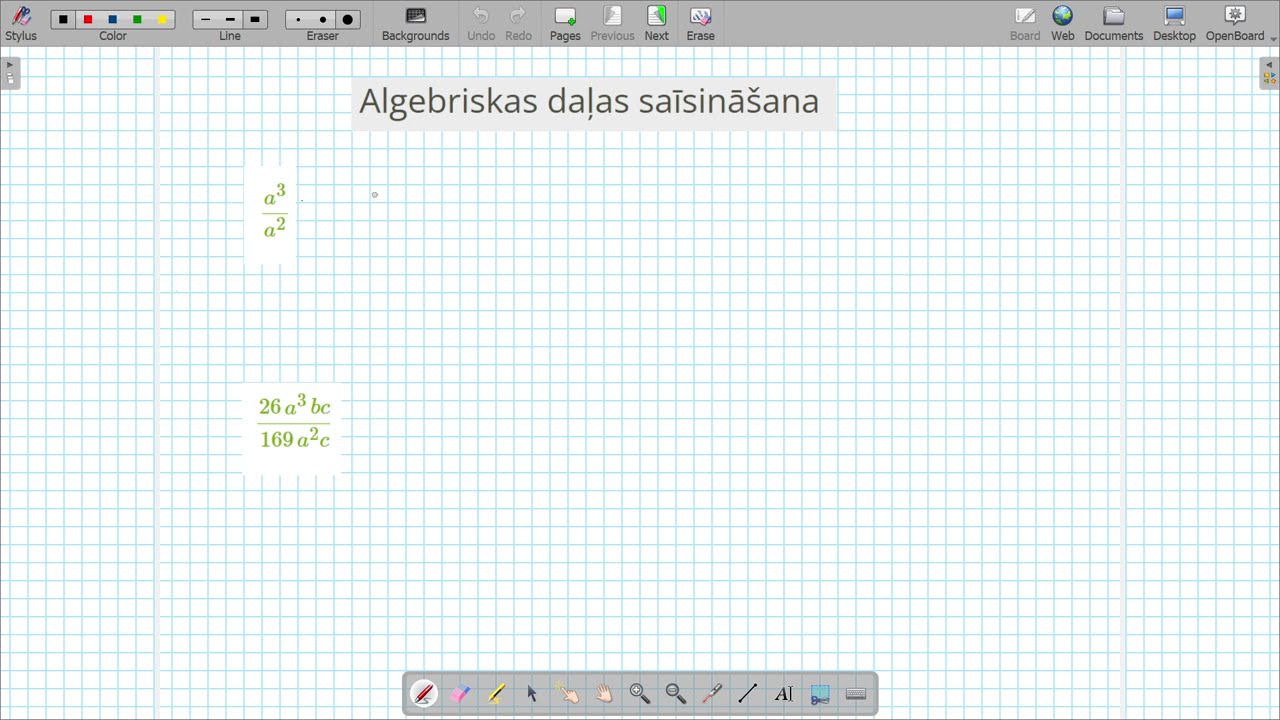 Algebriskās daļas saīsināšana (viegls līmenis)